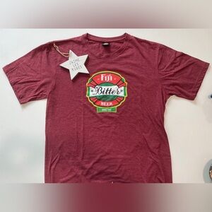 RARE & NWOT! Men’s Maroon Graphic Tee with Fiji Bitter Beer Logo, Size 3XL